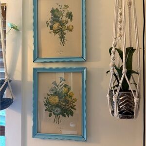 Vintage JL Prevost Botanical Floral Flower Prints Pair Victorian Antique Art